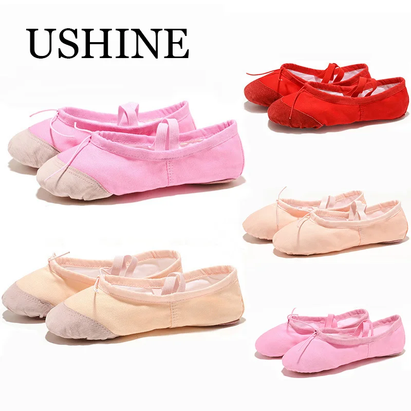 Top Trends: USHINE Upgrade Cloth / Leather Head Yoga Slippers Teacher Gym Indoor Exercise Canvas Ballet Dance Shoes Children Kids Girls Woman Shoppable Styles