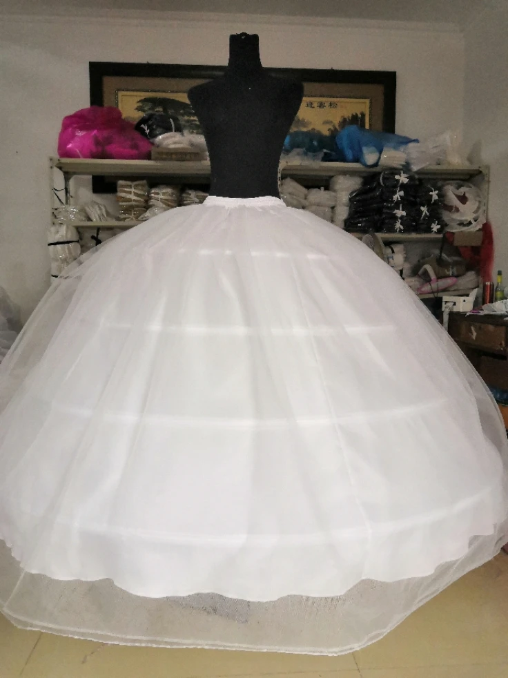 Top Trends: New Hot Sell 4 Hoops Big White Petticoat Super Fluffy Crinoline Slip Underskirt For Wedding Dress Bridal Gown In Stock Shoppable Styles