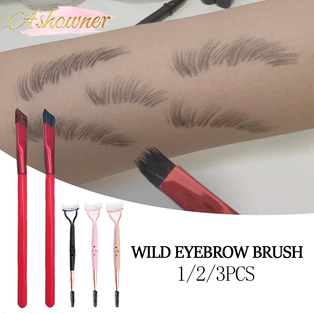 Top Trends: Wild Eyebrow Brush Square Three-dimensional Eyebrow Handicraft Double Headed Eyebrow Eyelash Brush Multi Functional Makeup Tool Shoppable Styles