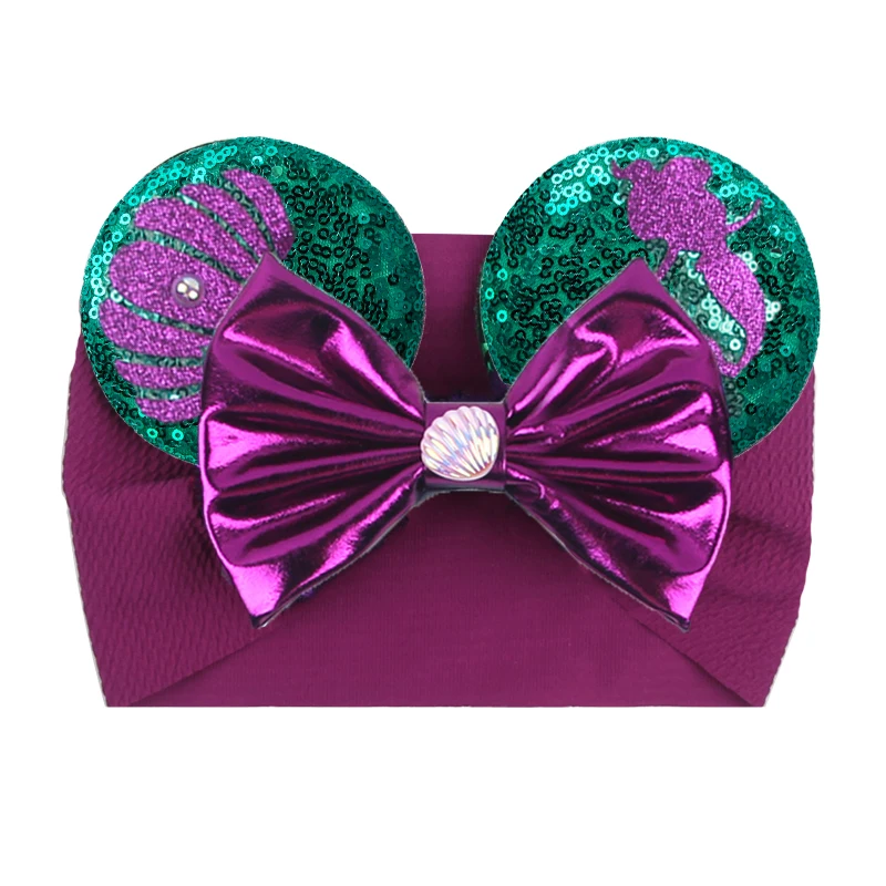 Top Trends: 2023 New 3.3" Mouse Ears Headwrap For Baby Summer Girls Sequin 5"Bow Headband Turban Christmas Party DIY Hair Accessories Shoppable Styles