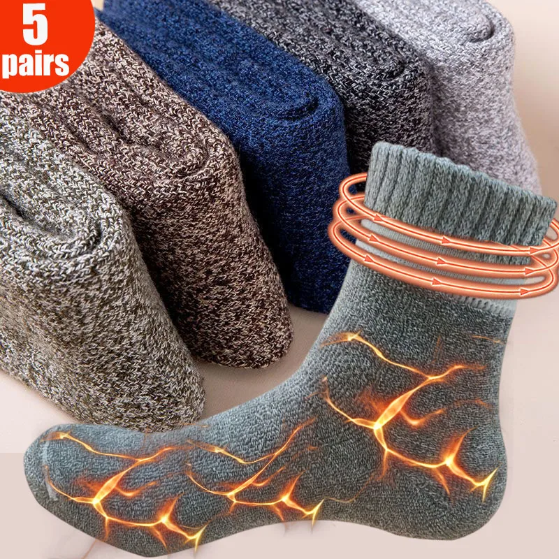 Top Trends: Winter Merino Wool Sock Super Thick Thermal Hiking Men Warm Boot Heavy Soft Cozy Socks For Cold Weather Plush Boots Tube Socks Shoppable Styles