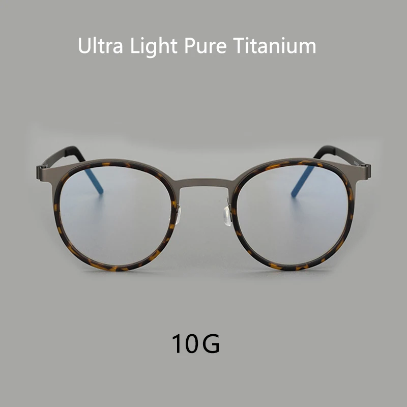 Top Trends: New Fashion Retro Round Spectacle Ultra Light Pure Titanium Nylon Luxury Men Glasses Optical Prescription Eyeglasses Frame 9704 Shoppable Styles