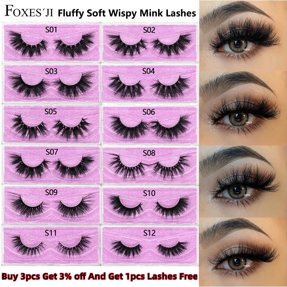 Top Trends: FOXESJI Makeup Eyelashes 3D Mink Lashes Natural Long Lasting Wispy Soft Eyelash Extension Fluffy Eye Lashes Mink False Eyelashes Shoppable Styles