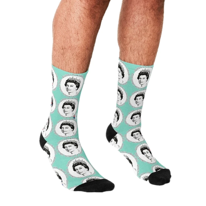 Top Trends: Men's I Love My Queen Elizabeth II Socks Funny England Socks Harajuku Men Happy Hip Hop Novelty Boys Crew Casual Socks For Men Shoppable Styles