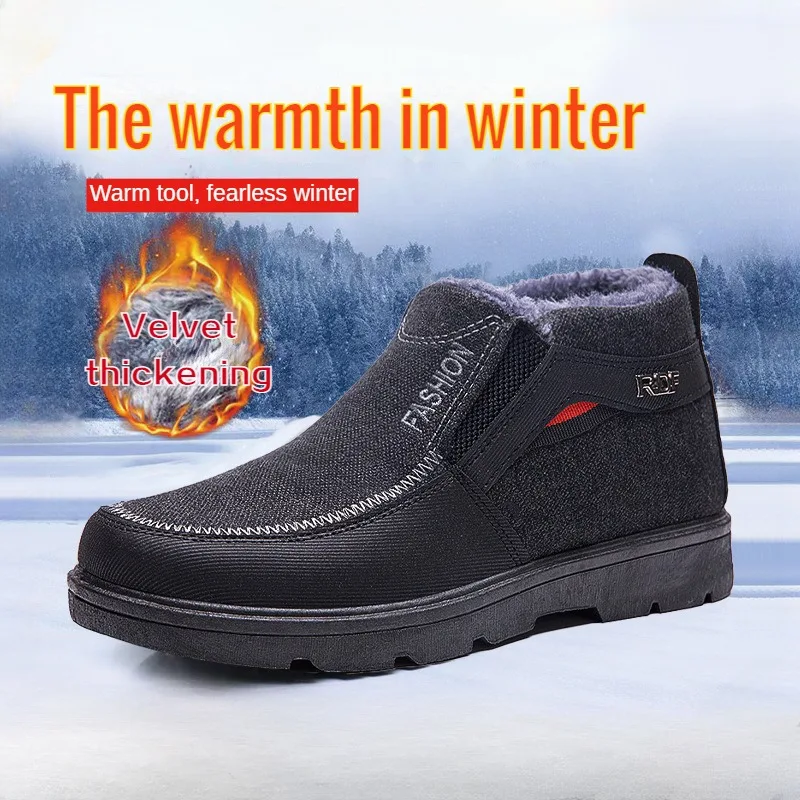 Top Trends: Step On Middle-aged And Elderly Men&#039;s Cotton Shoes Winter Thickened Warm Cloth Shoes Men&#039;s Casual Thick Soled Snow Boots39-44 Shoppable Styles