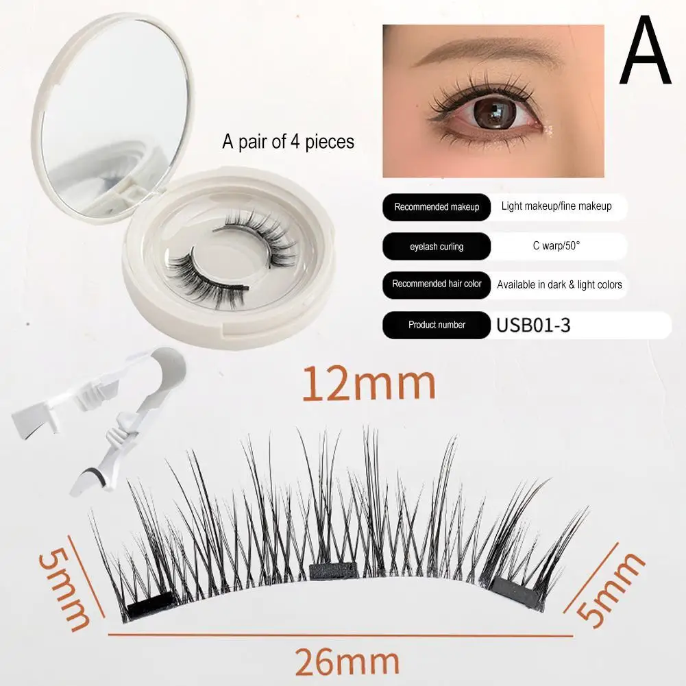 Top Trends: 3D Natural Magnetic Eyelashes With 4 Magnetic Lashes Reusable Magnetic False Eyelashes Portable Cosmetic Tool Shoppable Styles