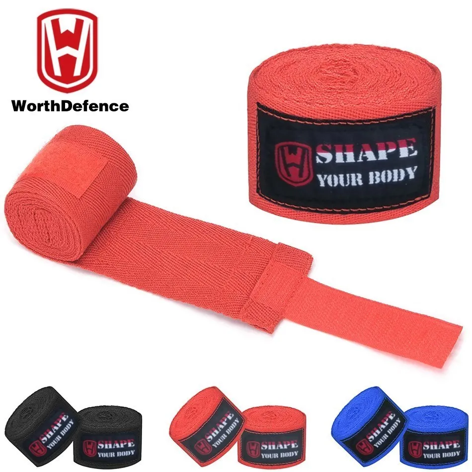 Top Trends: WOSWEIR 1 Pair Cotton Kick Boxing Wraps Bandage Men Sanda Taekwondo Muay Thai Guantes De Boxeo MMA Wrist Straps Equipment Shoppable Styles