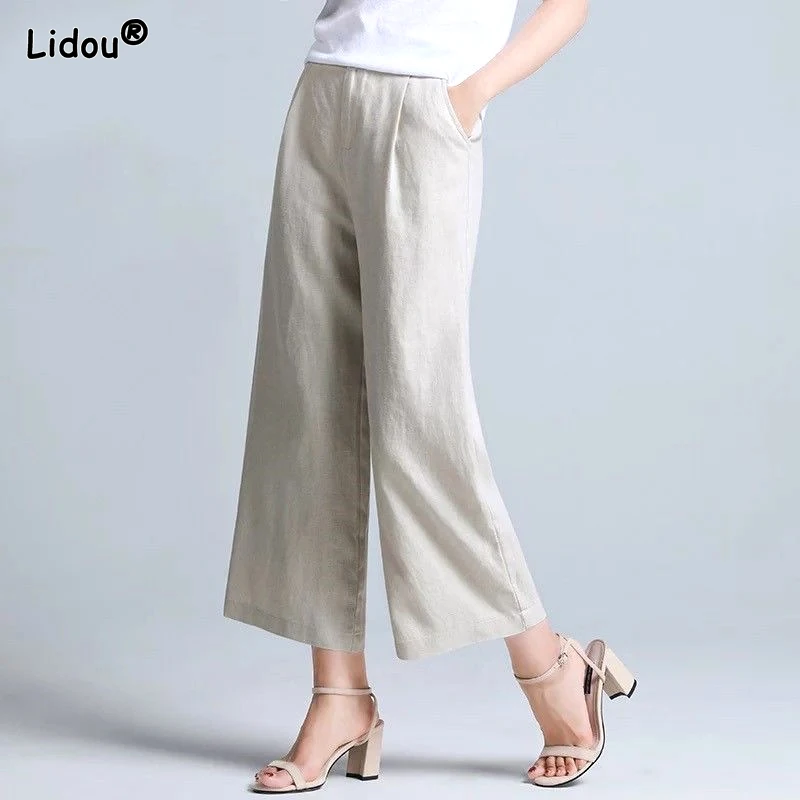 Top Trends: 2023 Women's Clothing Loose Straight Solid Color Fashion Casual Comfortable Elegant Pockets Spring Summer Thin Wide Leg Pants Shoppable Styles