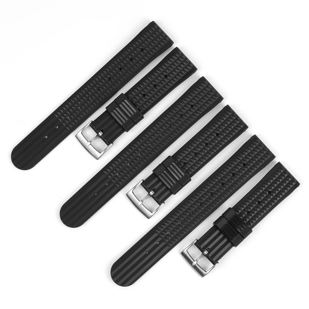 Top Trends: Rubber Watch Strap Soft Silicone Watchbands 18mm 20mm 22mm Black Diving Sport Watches Replacment Waterproof Bracelet Strap Shoppable Styles