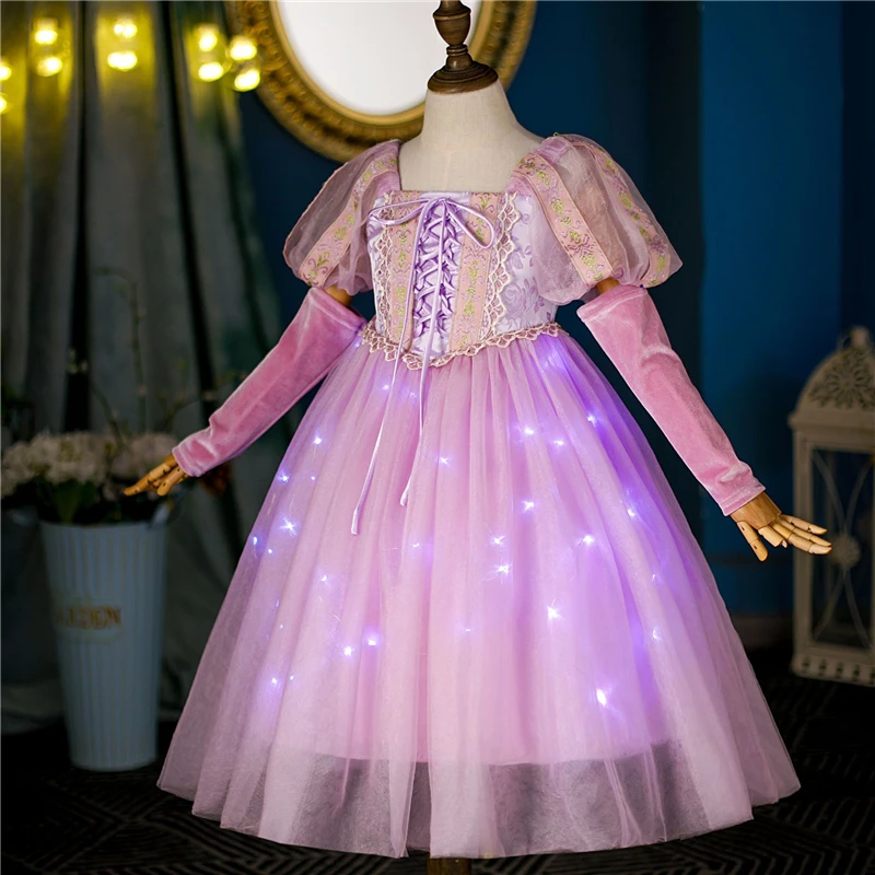 Top Trends: Girls Rapunzel Princess Dress Fancy Kids Birthday Carnival Halloween Party Cosplay Costume Summer Children Outfit Clothes Shoppable Styles