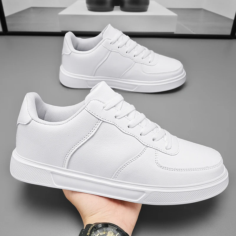 Top Trends: Classic White Sneakers For Men Women Comfort Leather Sneakers Skateboarding Sports Shoes Big Size 47 Men Trainers Basket Homme Shoppable Styles