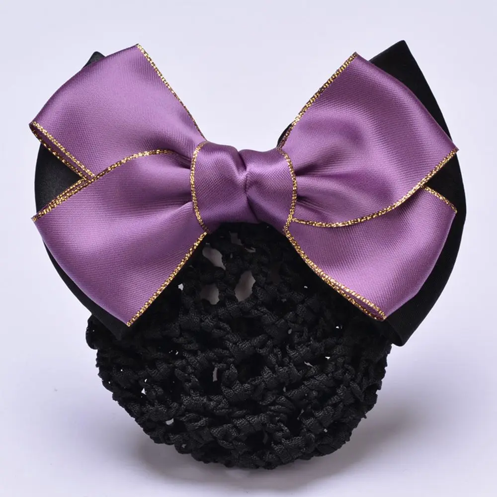 Top Trends: New Mesh Flower Bowknot Crochet Bow Bun Net Snood Gift For Mom Hair Clip For Light Attendant Nurses Hair Accessorie Lady Women Shoppable Styles - Image 3