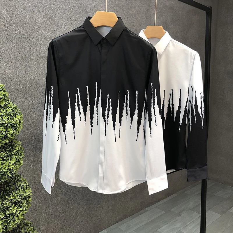 Top Trends: Fashion Lapel Printing Spliced Button Pockets Korean Shirts Men's Clothing 2023 Autumn Winter Loose All-match Tops Casual Shirt Shoppable Styles