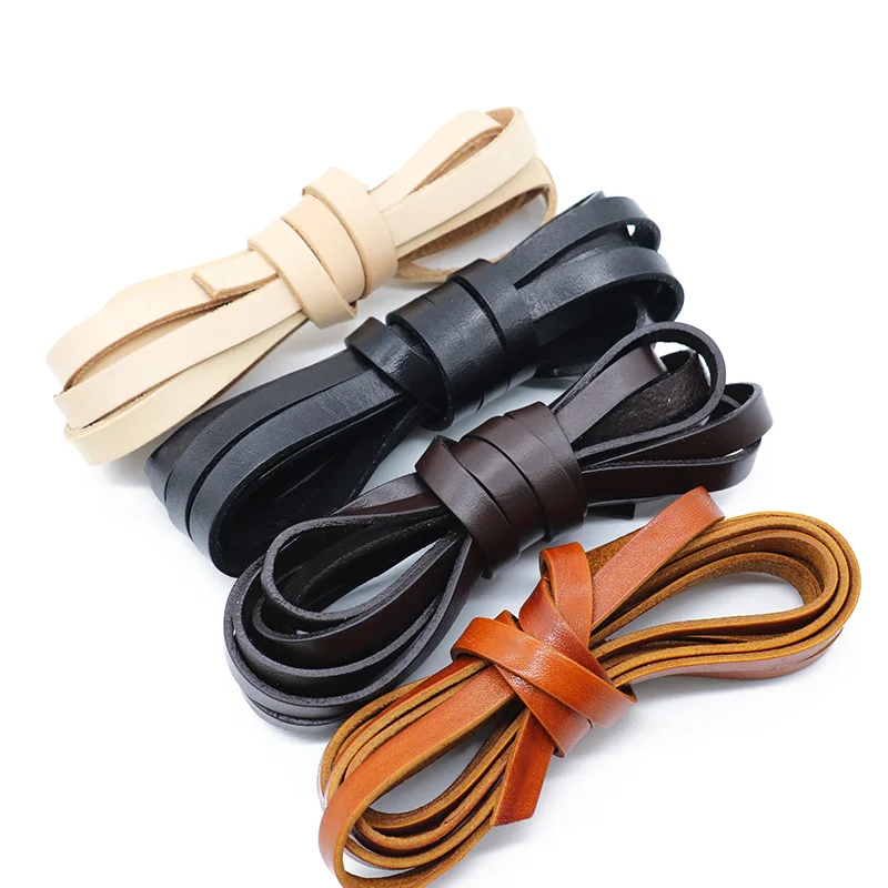 Top Trends: 1 / 2meters Flat Round Genuine Cow Leather Cords Vintage Brown 3 / 4 / 5 / 6 / 8 / 10mm Leather Rope String For Bracelet Jewelry Making Shoppable Styles - Image 2