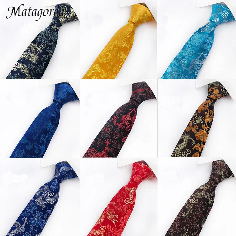 Top Trends: Upscale Tie Luxury Embroidery Man Necktie Mascot Chinese Dragon Pattern Neckwear Wedding Groom Gravata Men Accessories Shoppable Styles