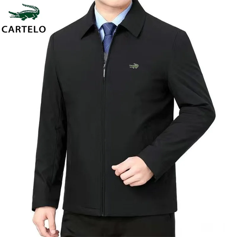 Top Trends: CARTELO Spring And Autumn Men's Suit Coat Casual Business Embroidered Jacket High Quality Fashion Brand Flip Collar Top Shoppable Styles - Image 2