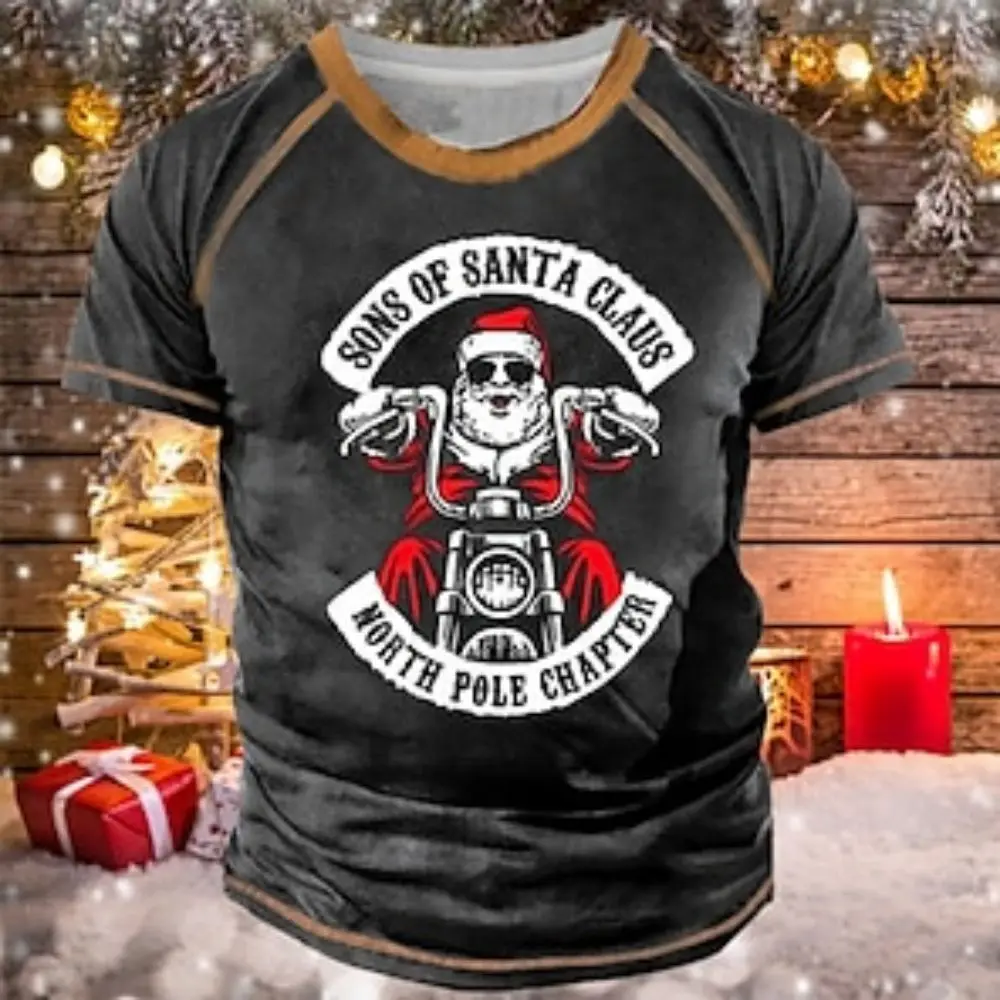 Top Trends: Vintage Men's T-Shirts Christmas Outfits Santa Graphic Clothing Hip Hop Streetwear O Neck Extra Large For Mens Shirt Tees 2023 Shoppable Styles