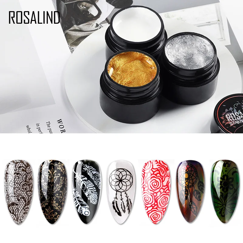 Top Trends: ROSALIND Gel Nail Polish Nail Art Stamping Gel Print For Manicure Nails 5ml Colors UV Decoration Stamping Gel Plate Varnish Shoppable Styles