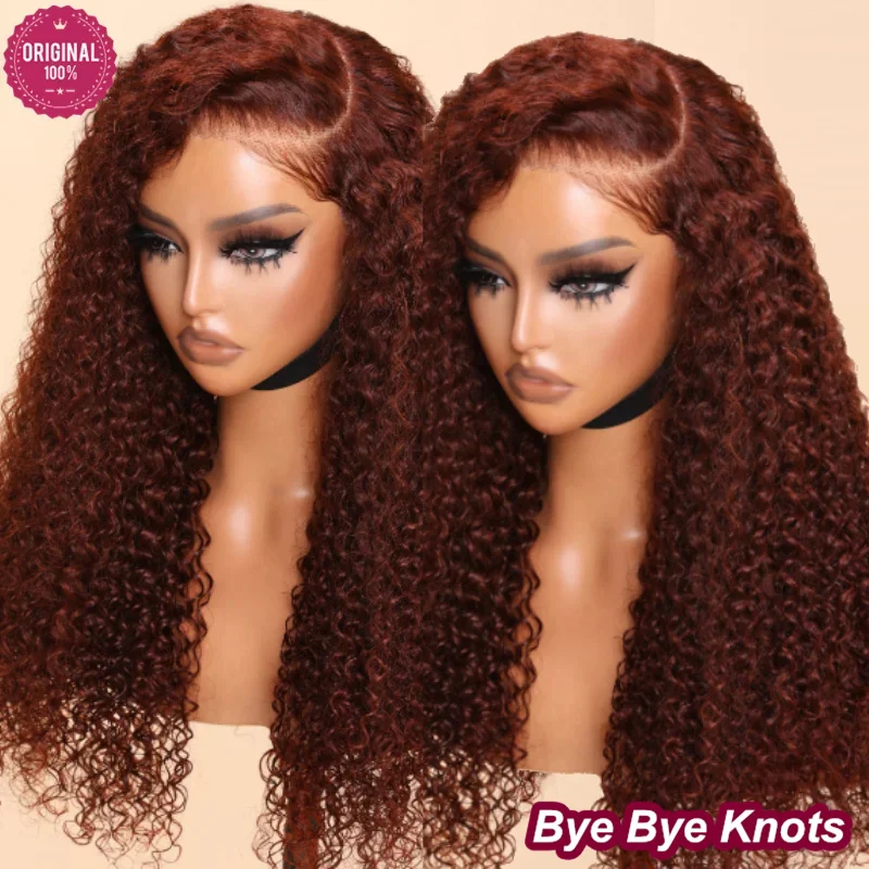 Top Trends: Pre-Everything Glueless Lace Frontal Human Hair Wig 13x4 Reddish Brown Jerry Curly Glueless Wig Bye Bye Knots Ready To Wear Shoppable Styles