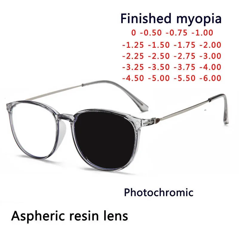 Top Trends: Anti-UV Finished Optical Eye Glasses Myopia Lens For Women Men Sun Photochromism Eyeglasses Degree Oculo -0.5 -1.0 -2.0 To -6.0 Shoppable Styles