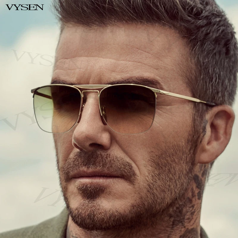 Top Trends: 2023 Fashion Square Sunglasses For Men Women New In Metal Beckham Style Sun Glasses Male Trend Half Frame Sunglass Shades UV400 Shoppable Styles