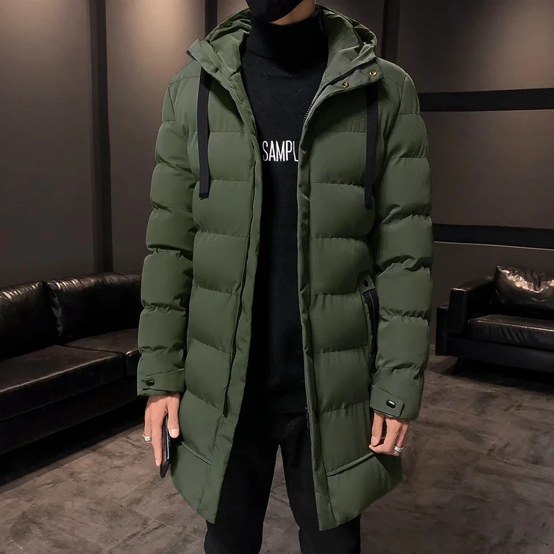 Top Trends: Luxury Winter Men Clothing Thick Warm Parkas Mid-length Cotton Jacket Hooded Padded Youth Coat Student Casual Winter Jacket Shoppable Styles