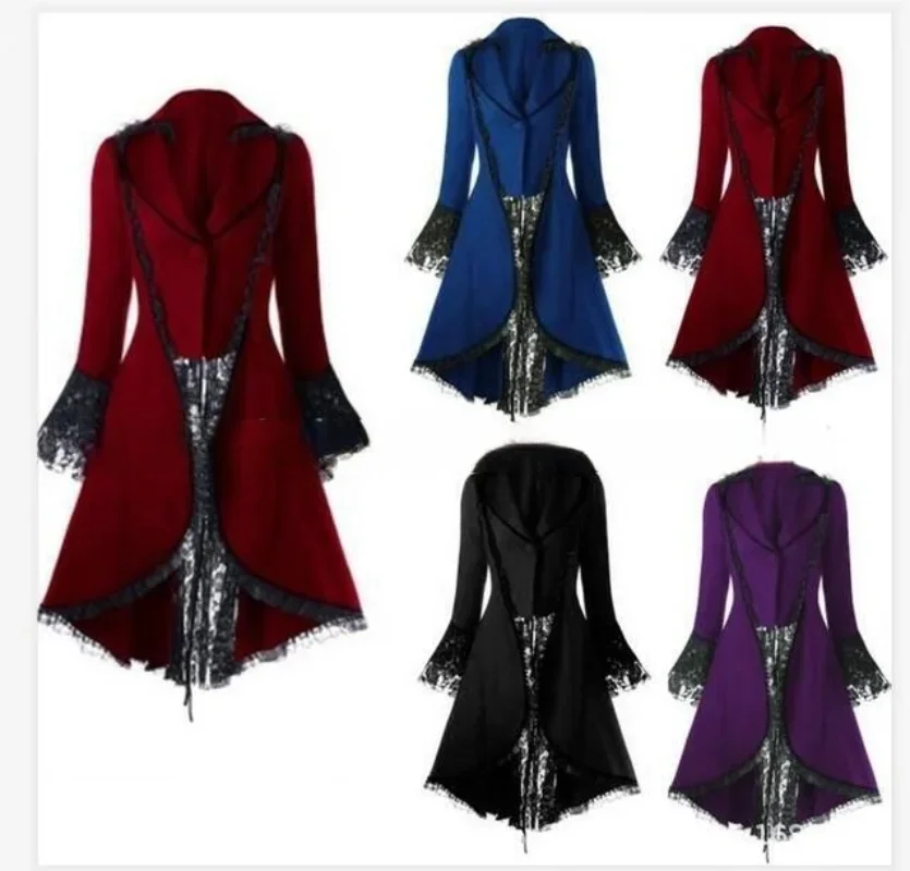 Top Trends: Women Medieval Steampunk Victorian Women Gothic Jacket Noble Court Vintage Dress Halloween Carnival Party Cosplay Costume Lace Shoppable Styles