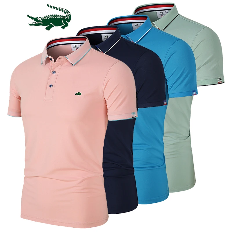 Top Trends: 2023 New Brand Male Polo Shirt Fast Dry Solid Color Shirts Lapel Male T- Shirts Man Polo T-shirts For Male Tops Shoppable Styles