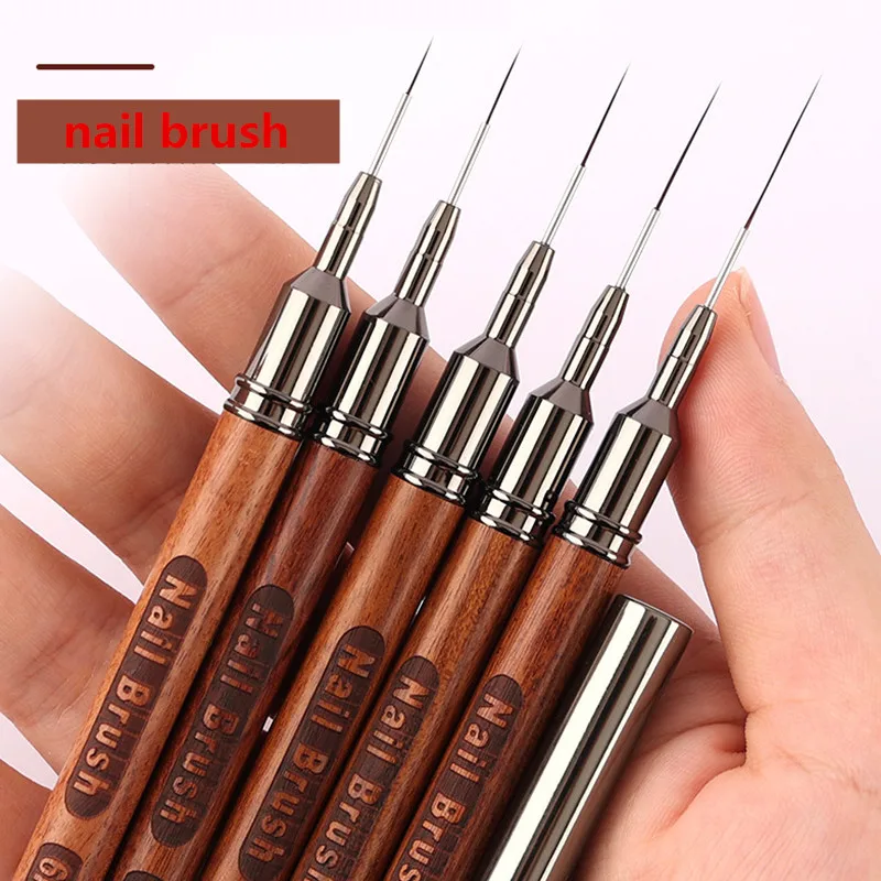 Top Trends: 1PC Round Wood Handle Art Liner DIY Painting Brush Drawing Lines Stripe Flower Painting Pen UV Gel Brush Shoppable Styles