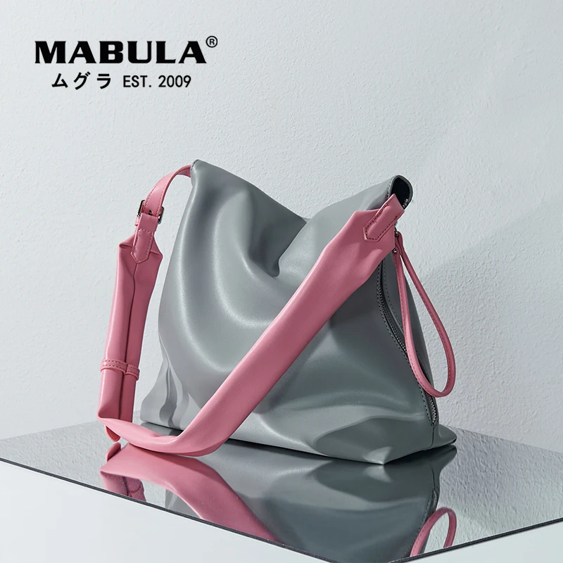 Top Trends: MABULA Soft Leather Square Women Fashion Shoulder Bags Simple Elegant Tote Handbags Female Large Bag Phone Purses Side Zipper Shoppable Styles