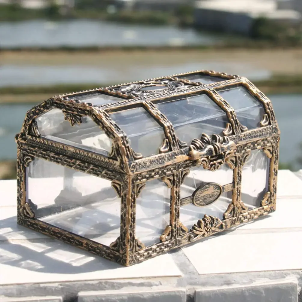 Top Trends: Retro Transparent Pirate Treasure Box Crystal Gem Jewelry Box Storage Organizer Trinket Keepsake Treasure Chest For Home Decor Shoppable Styles - Image 4