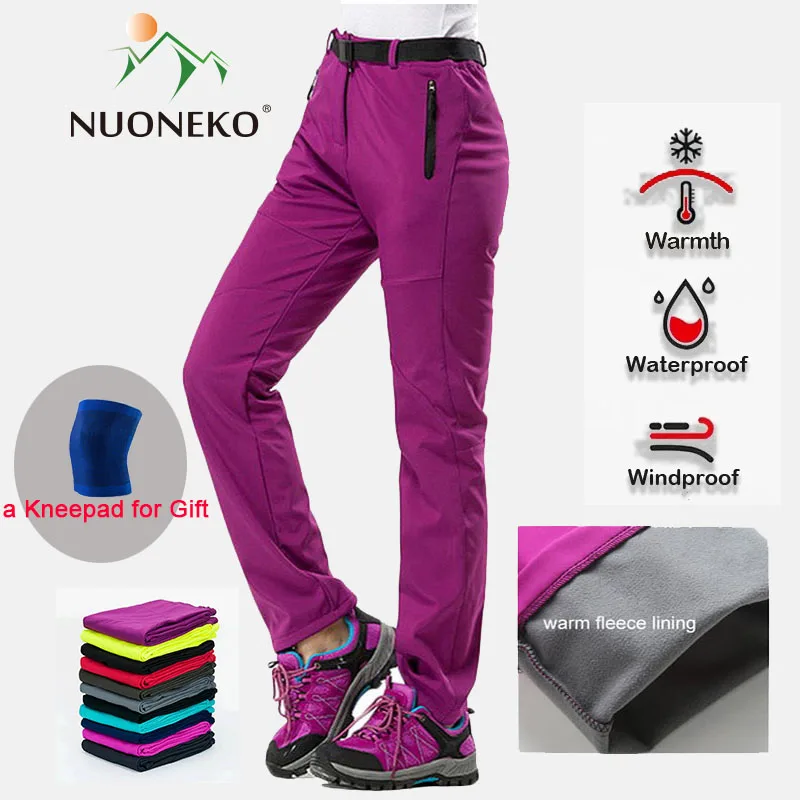 Top Trends: New Winter Womens Outdoor Pants Thick Fleece Softshell Sports Trousers Hiking Trekking Ski Waterproof Women Pants Female Cargo Shoppable Styles