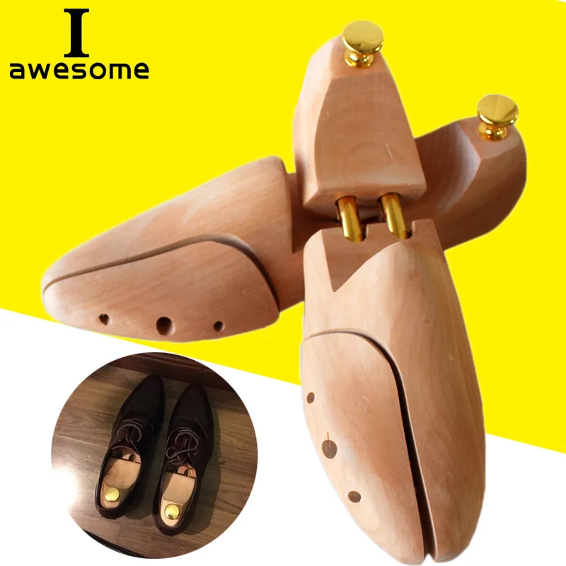 Top Trends: 1 Pair Wood Adjustable Shoe Trees For Men Women Spring Solid Shoe Support Metal Knob Shoe Tree Shaping Shoe's Stretcher Shaper Shoppable Styles