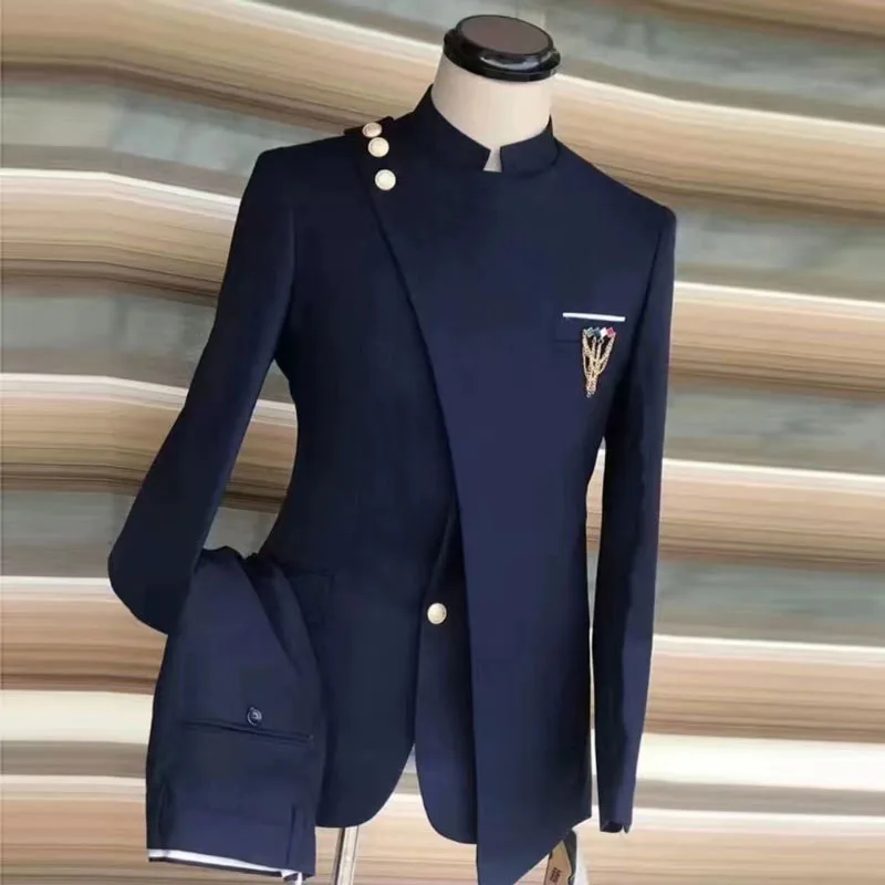 Top Trends: 2023 Latest Coat Pant Design Navy Costume Homme Mariage Formal Fashion Slim Fit Suits For Men Groom Wedding Suit Tuxedo 2PCS Shoppable Styles