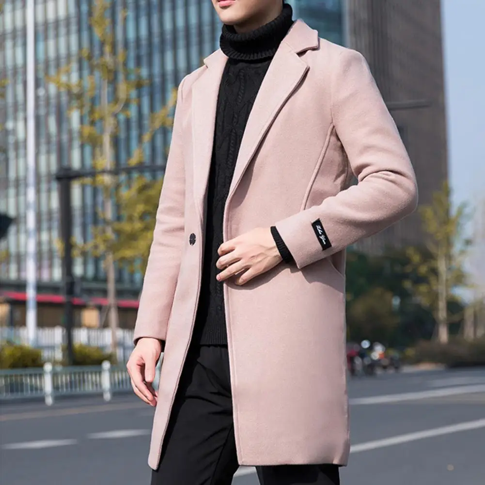 Top Trends: 2023 Winter New Men's Coat Lapel Warm Slim Fit Windproof Jacket Men's Solid Color Jacket Men's Overcoat Coat Shoppable Styles