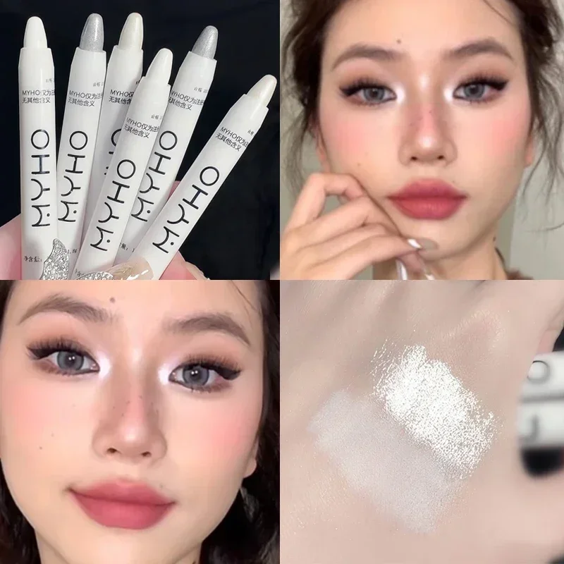 Top Trends: Brightening Lying Silkworm Highlighter Pen Longlasting Waterproof Smooth Matte Pearlescent White Silver Eyeliner Eyeshadow Stick Shoppable Styles