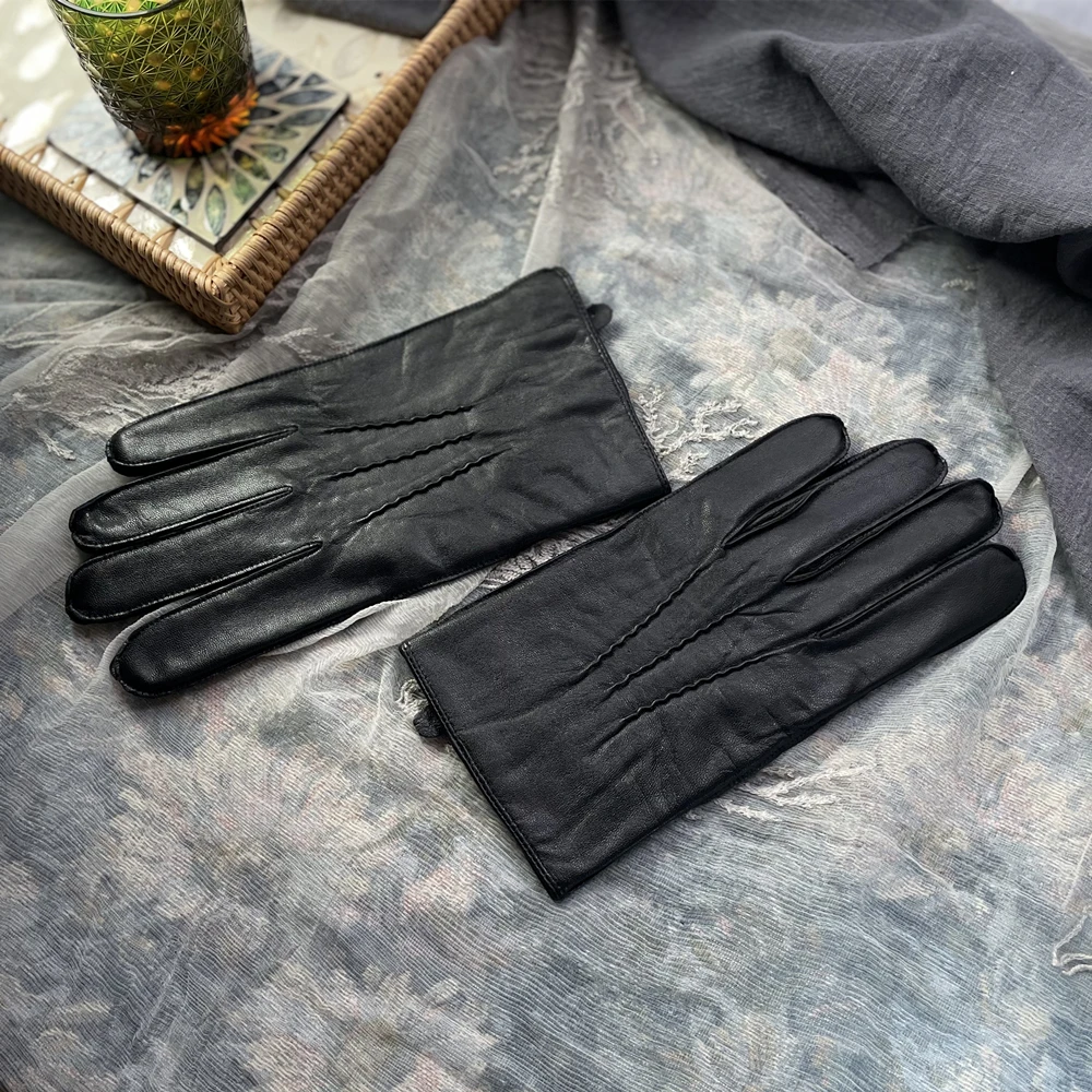 Top Trends: GOURS Winter Real Leather Gloves Men Black Genuine Goatskin Gloves Fleece Lining Warm Soft Driving Fashion New Arrival GSM049 Shoppable Styles