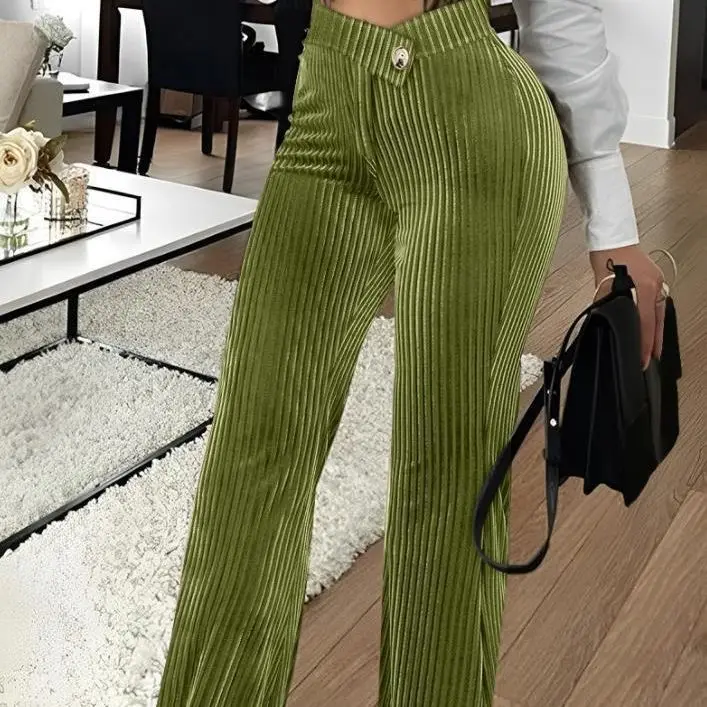 Top Trends: Elegant Warm Winter And Autumn Pants For Women Clothes 2023 Fashion Versatile Loose Fitting Stripe Casual Trousers Y2k Female Shoppable Styles