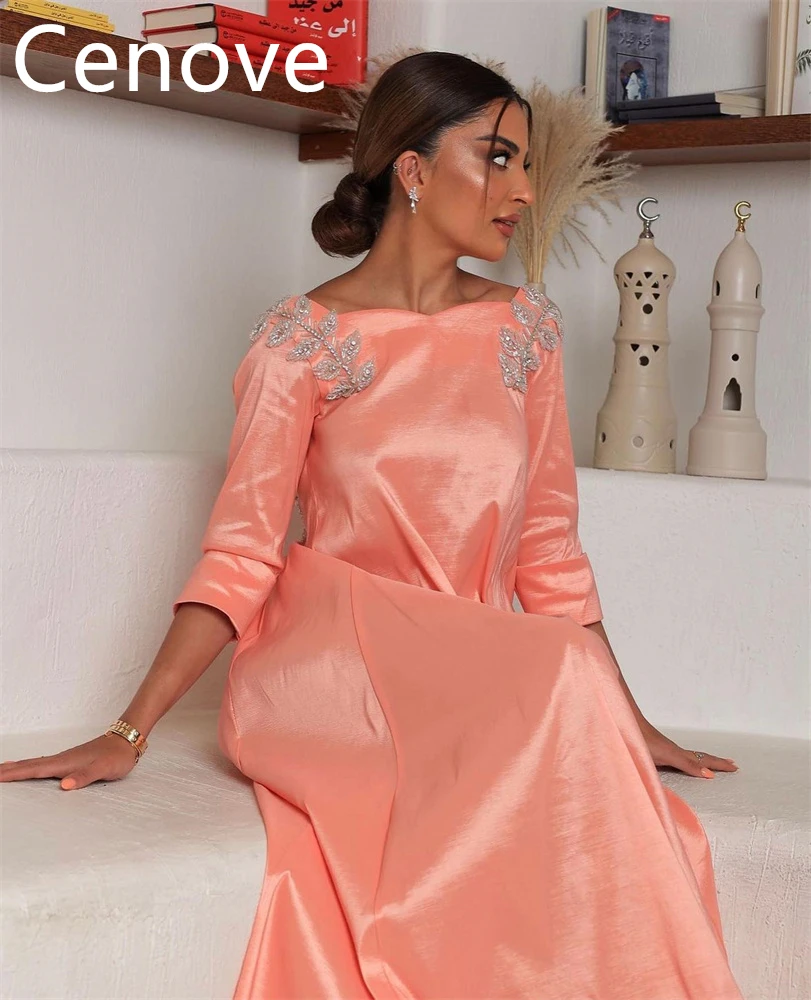 Top Trends: Cenove A-Line Pink Backless Prom Dress Ankle-Length With Long Sleeves Evening Summer Elegant Party Dress For Women Shoppable Styles