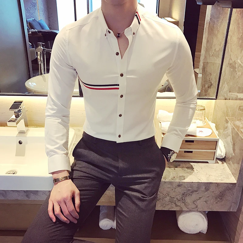 Top Trends: Brand Clothing Male Spring High Quality Long Sleeve Shirts / Men's Slim Fit Lapel Leisure Shirts / Fashion Tops Plus Size 4XL 5XL Shoppable Styles - Image 2