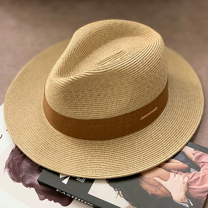 Top Trends: Panama Straw Hat Unisex Top Hat Fedora Hat Big Head Circumference Sun Shade Uv Protection All-match Fashion Adjustable Breathabl Shoppable Styles