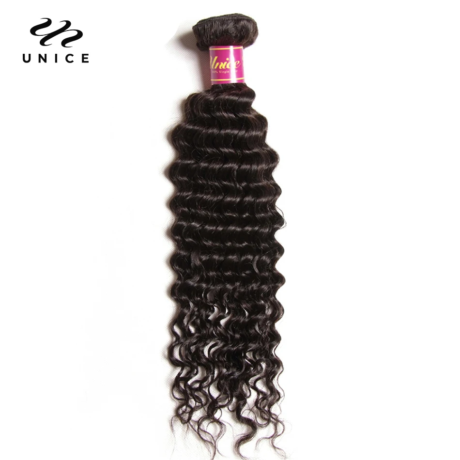 Top Trends: Unice Hair Deep Wave Hair Bundles 1 Piece 100% Human Hair Extension 8-26 Inch Remy Hair Weave Bundles Shoppable Styles