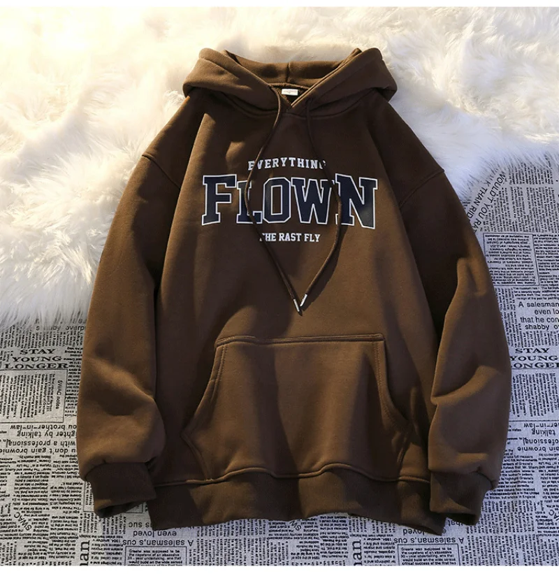 Top Trends: Flown Letter Printed Hoodies Men / women Casual Fashion Hooded Shirt Long Sleeves Pullover Sweatshirts Oversized Unisex Clothing Shoppable Styles - Image 6