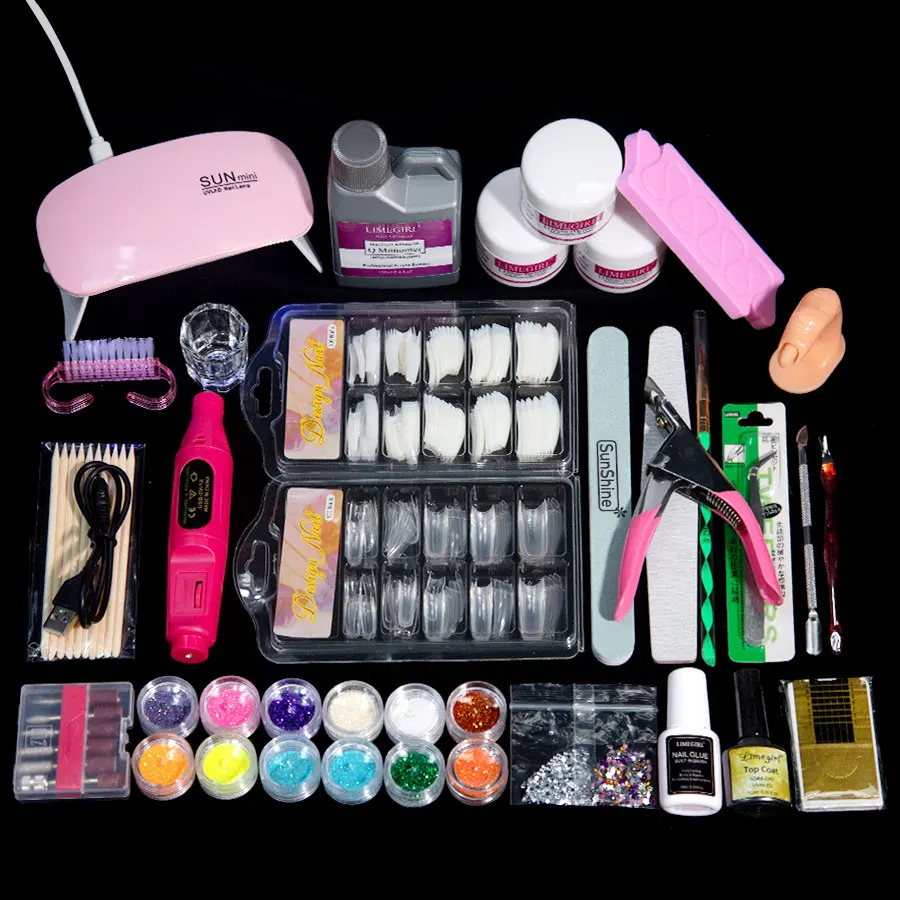 Top Trends: Acrylic Manicure Tool Set Acrylic Powder Nail Kit Quick Extension Kit Glitter Power Liquid Fake Nails Complete Nail Kit Shoppable Styles