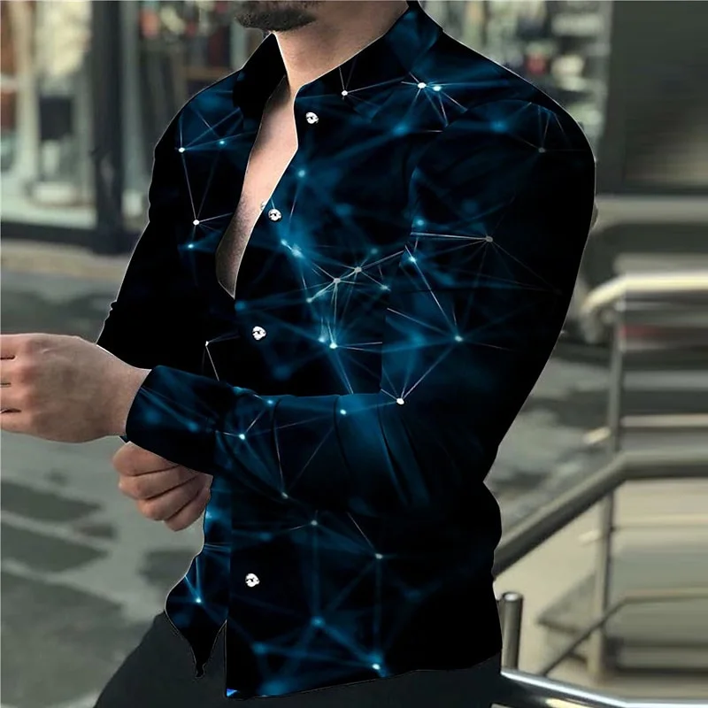 Top Trends: Fashion Men's Long Sleeved Shirt Trend Design Starry Sky Luxury Shirts Men's Social Street Casual Shirt 2023 Lapel Long Sleeved Shoppable Styles