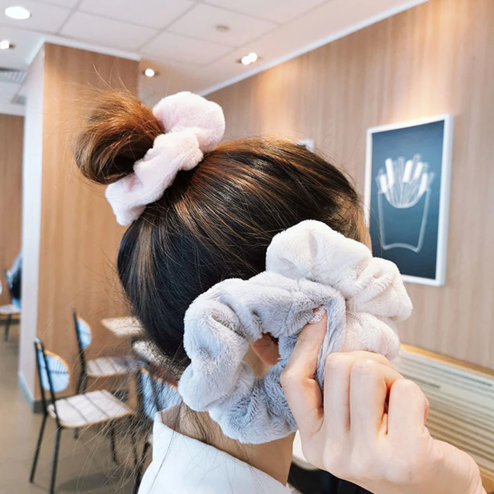 Top Trends: Fluffy Large Intestine Hair Rope Big Size Scrunchies Women Winter Soft Headwear Girl Ponytail Holder Hair Accessories Headband Shoppable Styles - Image 4