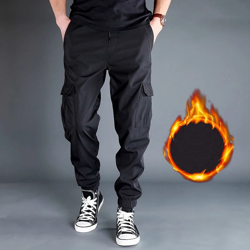 Top Trends: Spring Fleece Joggers Men's Clothing Sportswear Cargo Tracksuit Jogging Pants Men Hiking Tactical Military Trousers Sweatpants Shoppable Styles