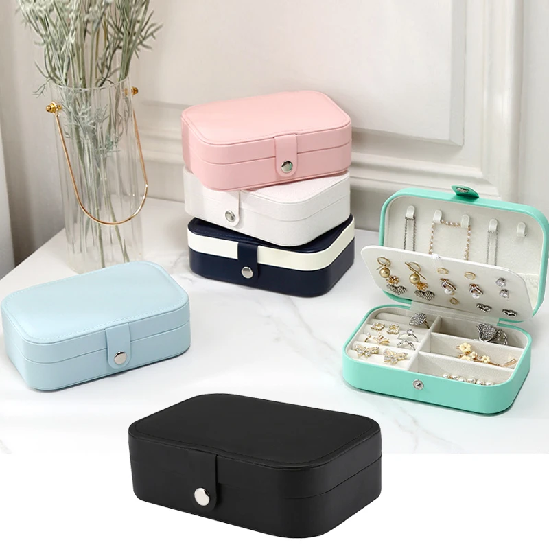 Top Trends: Newly Jewelry Organizer Display Travel Jewellery Case Boxes For Travel Portable Jewelry Box PU Storage Organizer Earring Holder Shoppable Styles