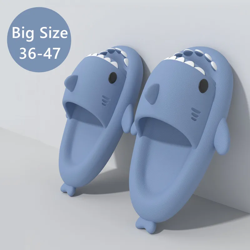 Top Trends: Big Size Shark Slippers 4CM Platform Women Men Indoor Bathroom Slides Couples Summer Shoes Soft EVA Female Male Beach Flip Flops Shoppable Styles