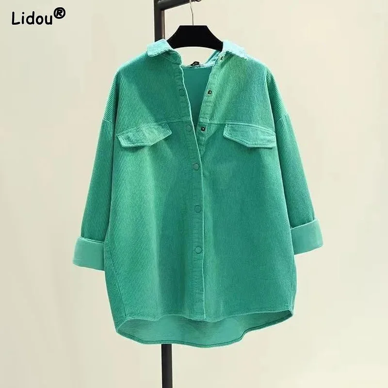 Top Trends: Women's Clothing 2023 Casual Loose Spring Summer Thin Turn-down Collar Simplicity Solid Button Long Sleeve Comfortable Blouses Shoppable Styles